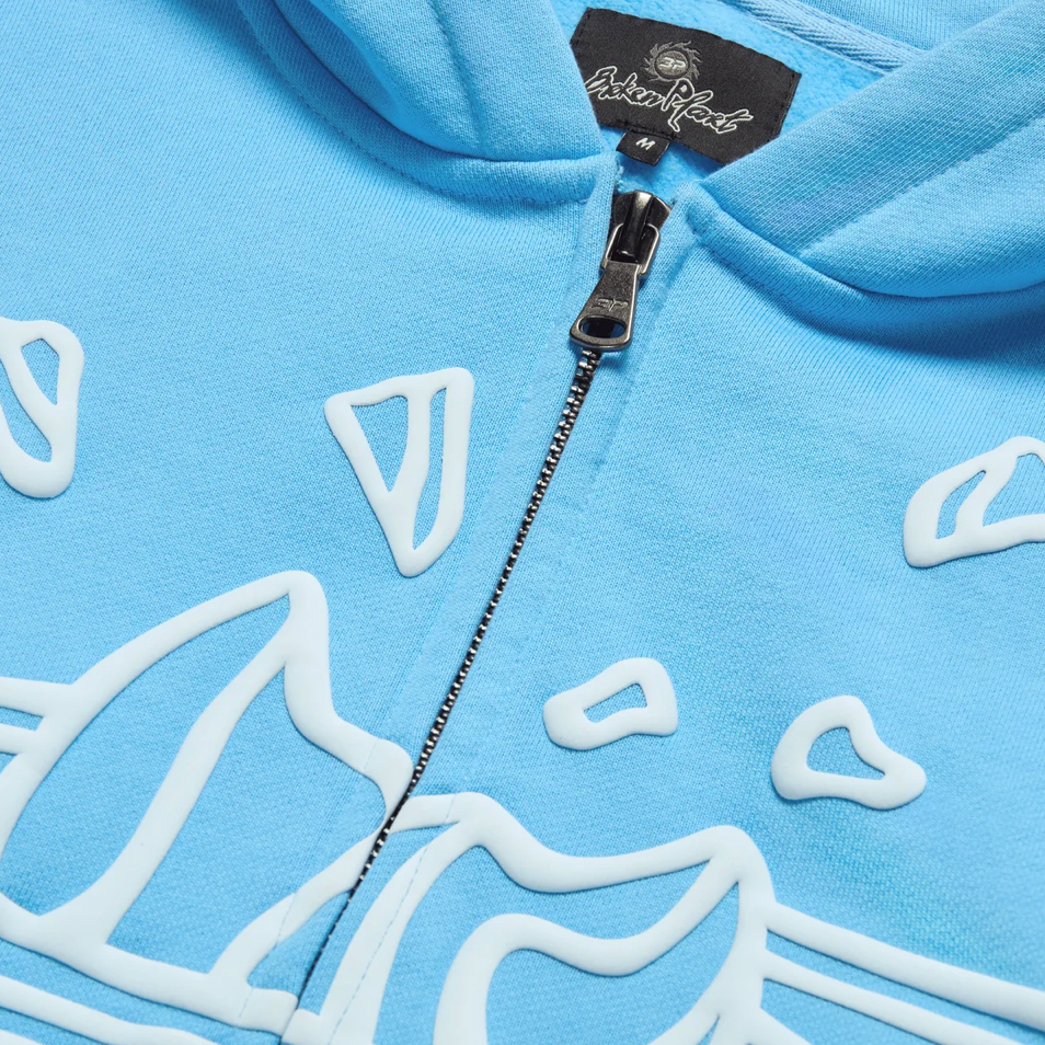 Broken Planet Zip-Up Hoodie - Light Blue