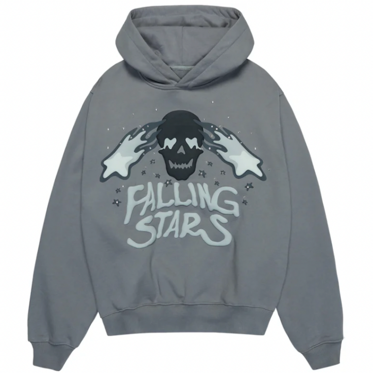 Broken Planet Falling Stars Hoodie - Dark Gray