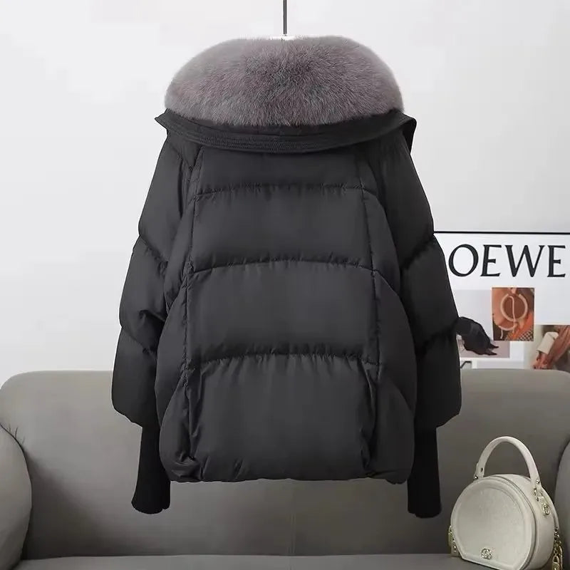 Optew Women's Parka Coat – Faux-Fur Collar Padded Winter Jacket