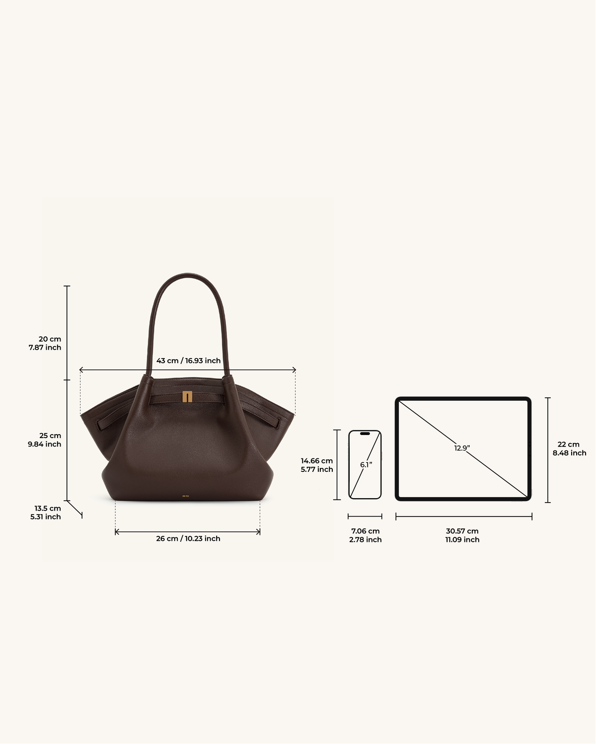 Optew Hana Medium Tote Bag - Dark Brown