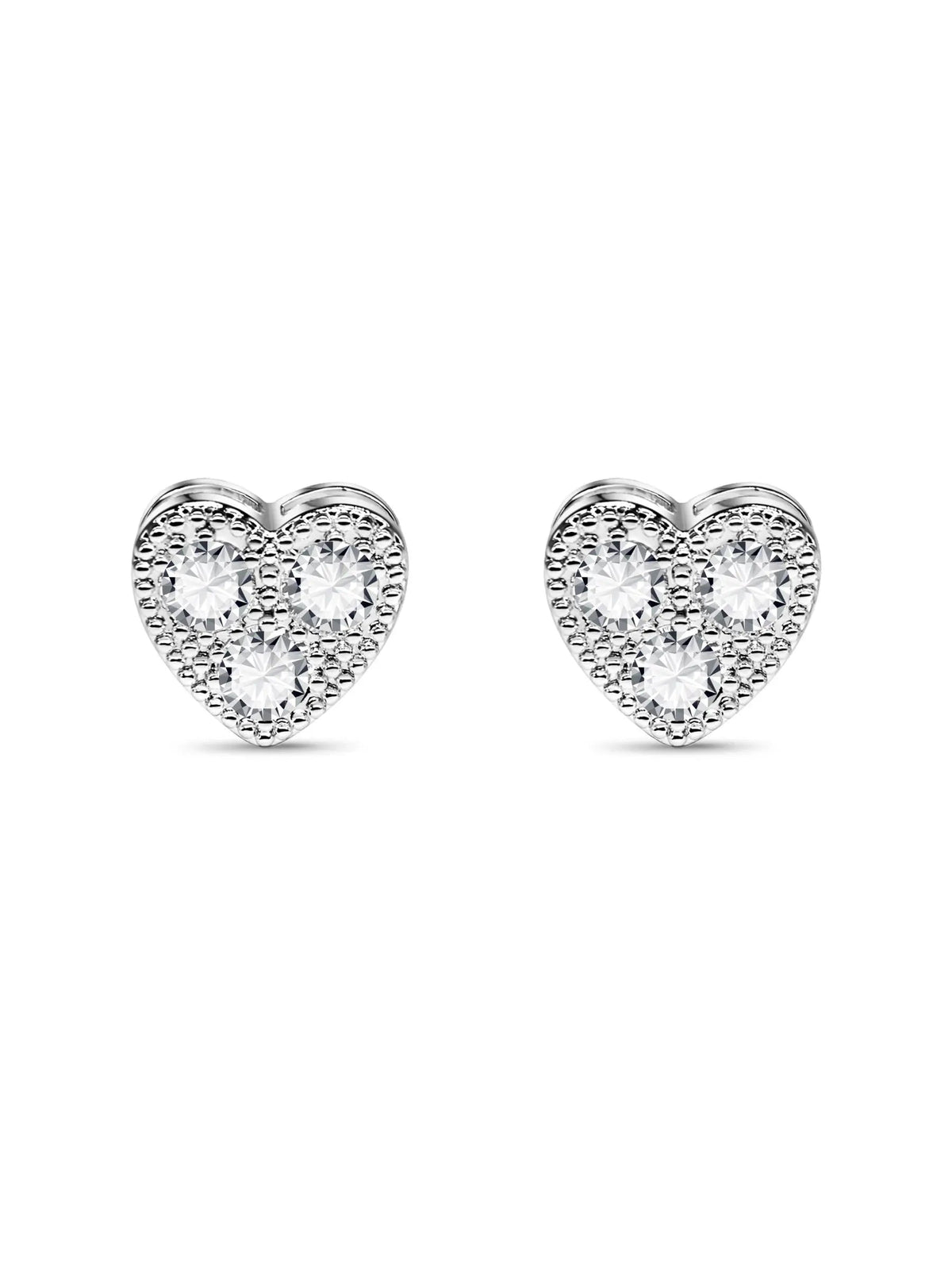 Silver Heart Stud Earrings