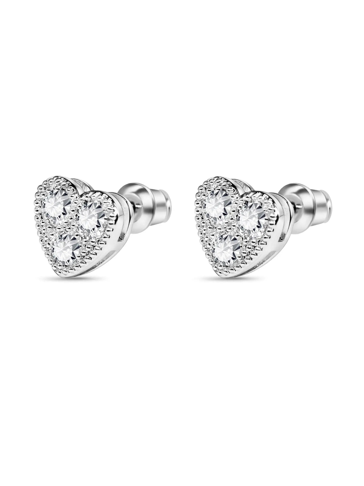 Silver Heart Stud Earrings