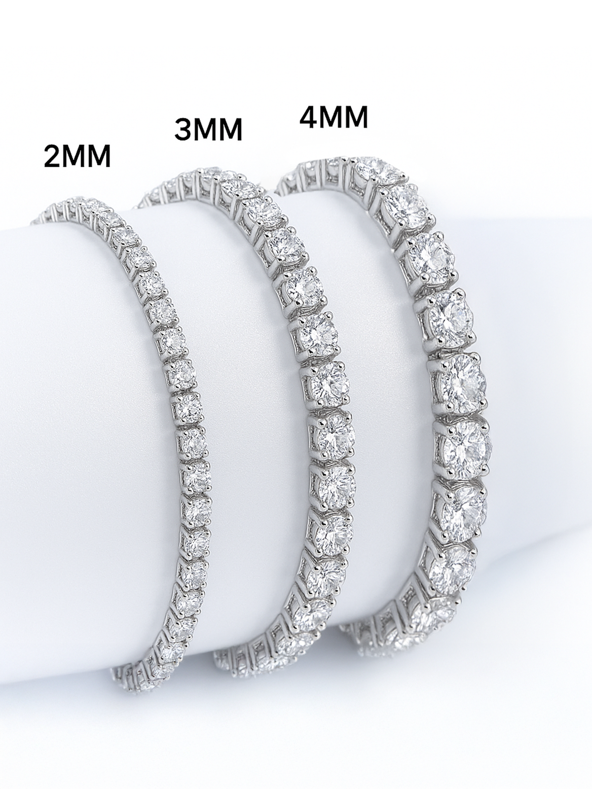 18K White Gold Plated Tennis Bracelet