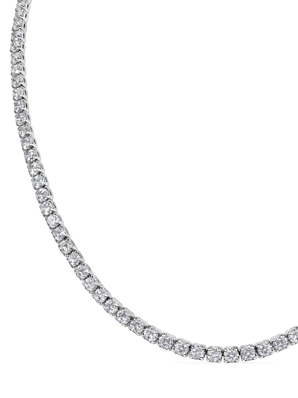 5ct Sparkling Tennis Necklace, 18K White Gold Plated