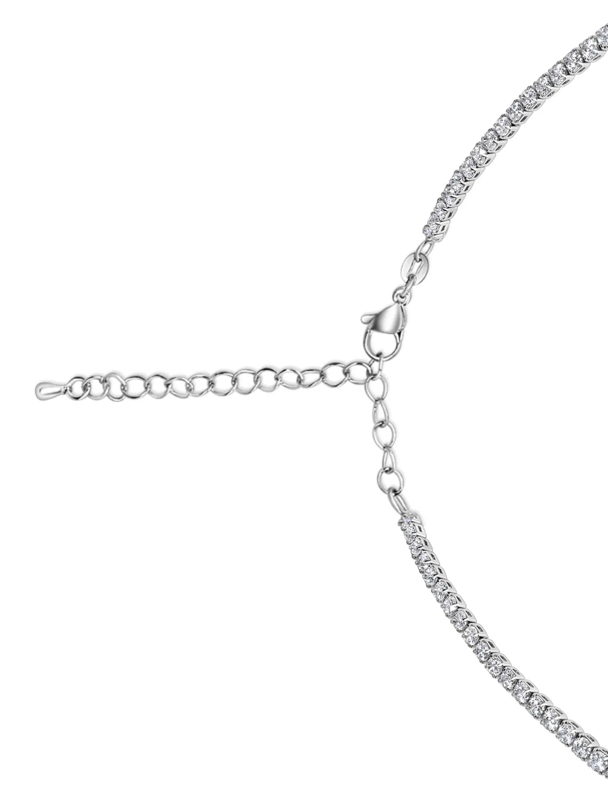 5ct Sparkling Tennis Necklace, 18K White Gold Plated