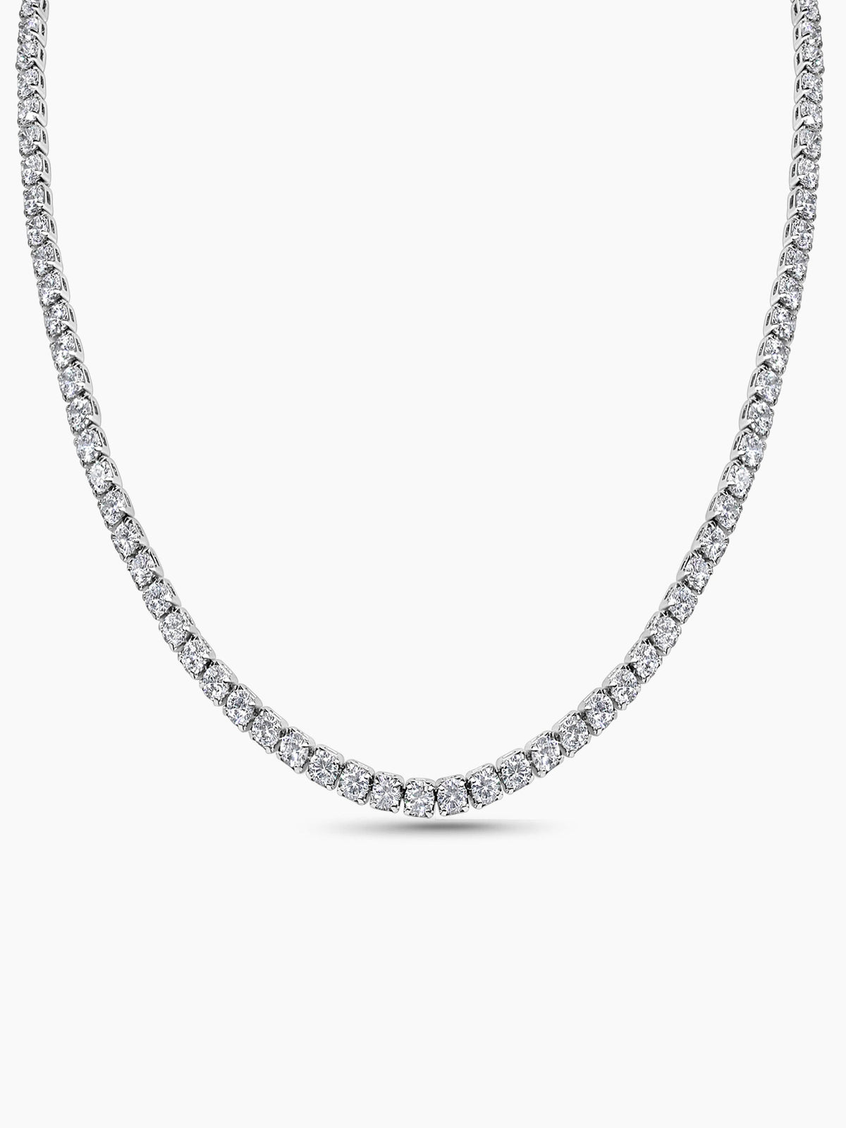5ct Sparkling Tennis Necklace, 18K White Gold Plated