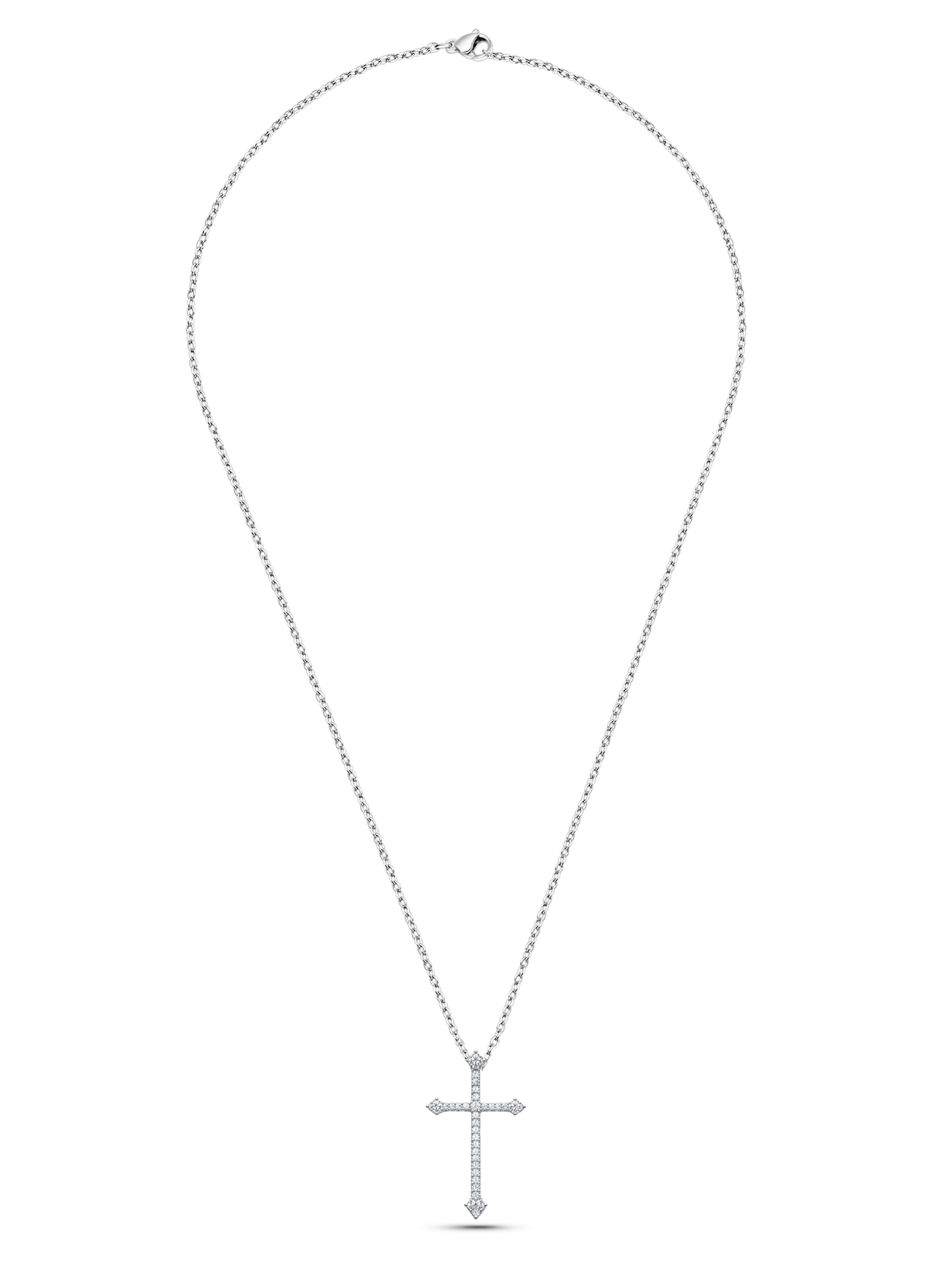 925 Sterling Silver Classic Cross Necklace