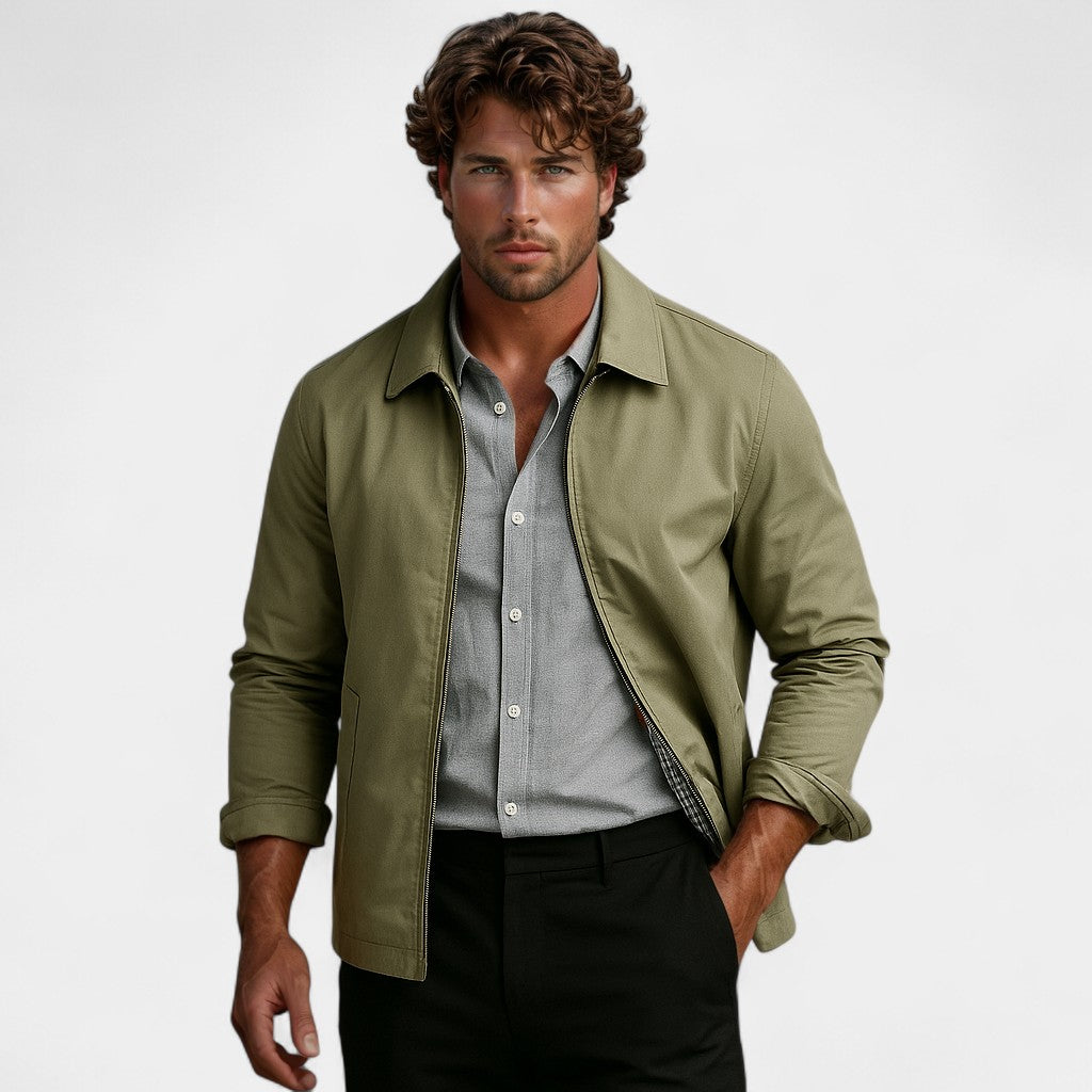 Men's Lightweight Nylon Windbreaker – Loose Straight Cut
