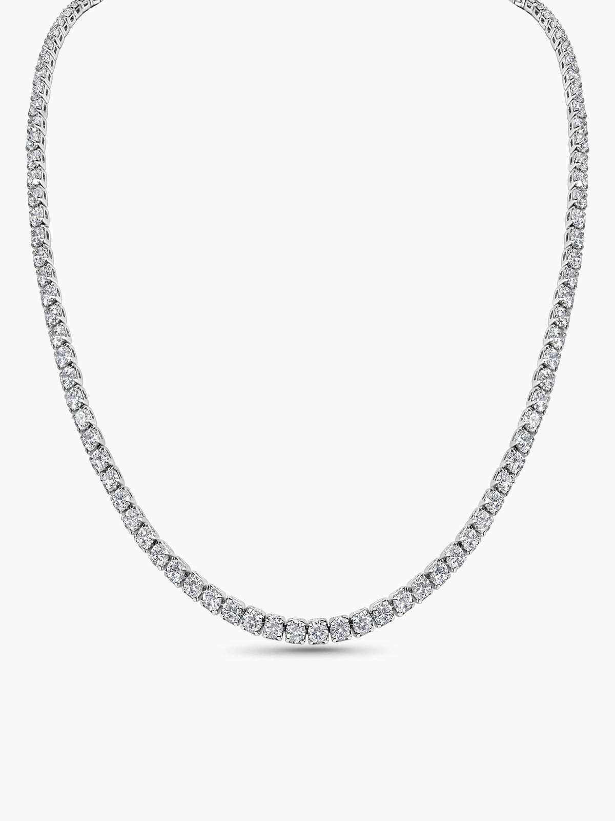 5ct Sparkling Tennis Necklace, 18K White Gold Plated