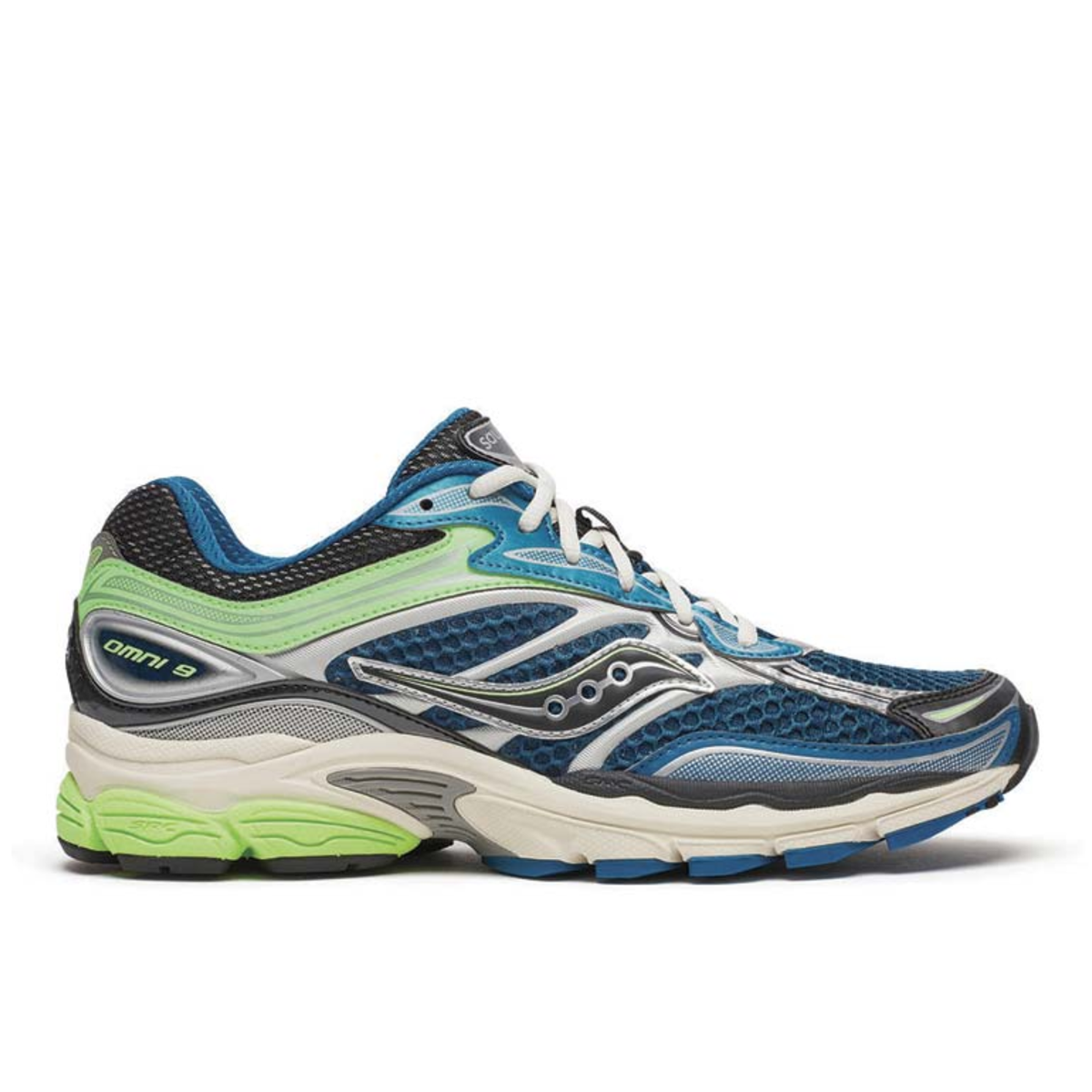 Saucony ProGrid Omni 9 Grey Slime Blue Sneakers