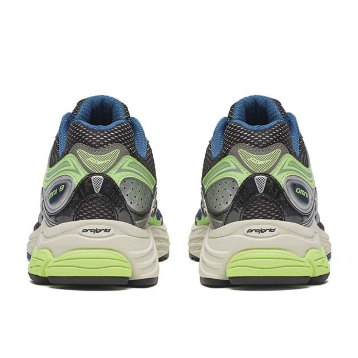 Saucony ProGrid Omni 9 Grey Slime Blue Sneakers