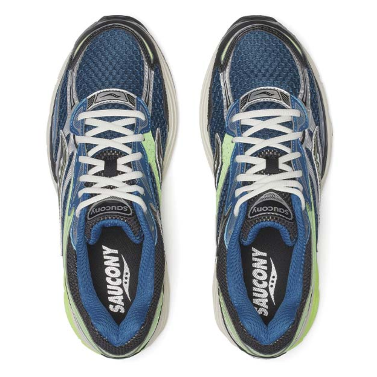 Saucony ProGrid Omni 9 Grey Slime Blue Sneakers