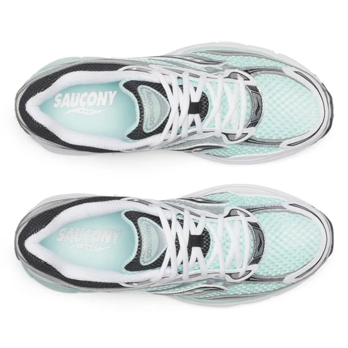 Saucony ProGrid Omni 9 Teal Metallic Silver Sneakers