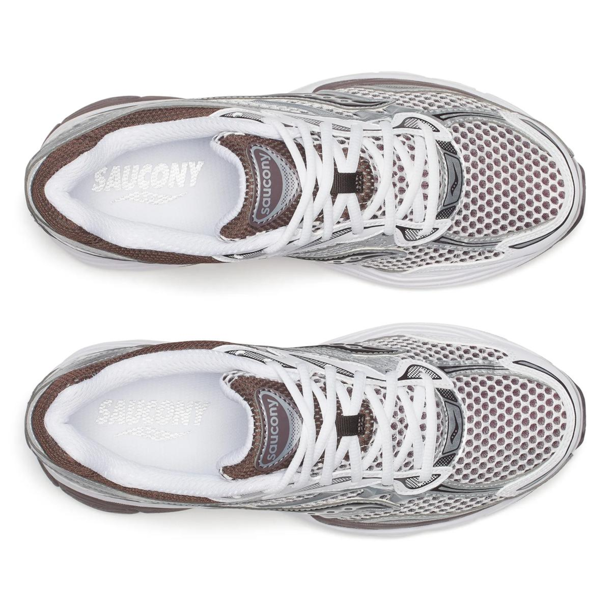 Saucony ProGrid Omni 9 White Brown Sneakers