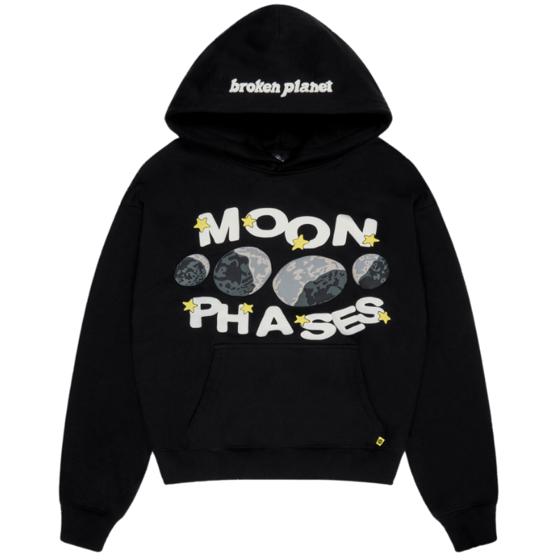 Broken Planet Moon Phases Hoodie - Midnight Black