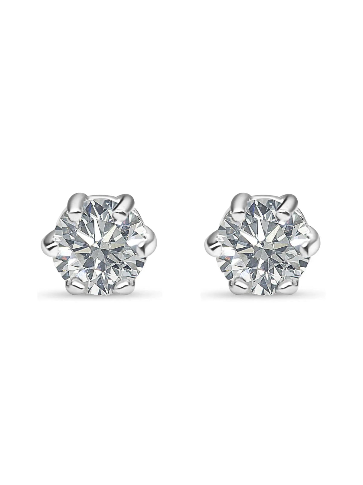 6mm White Sapphire Stud Earrings