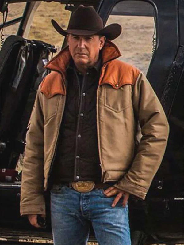 Yellowstone John Dutton Brown Western Ranch Jacket