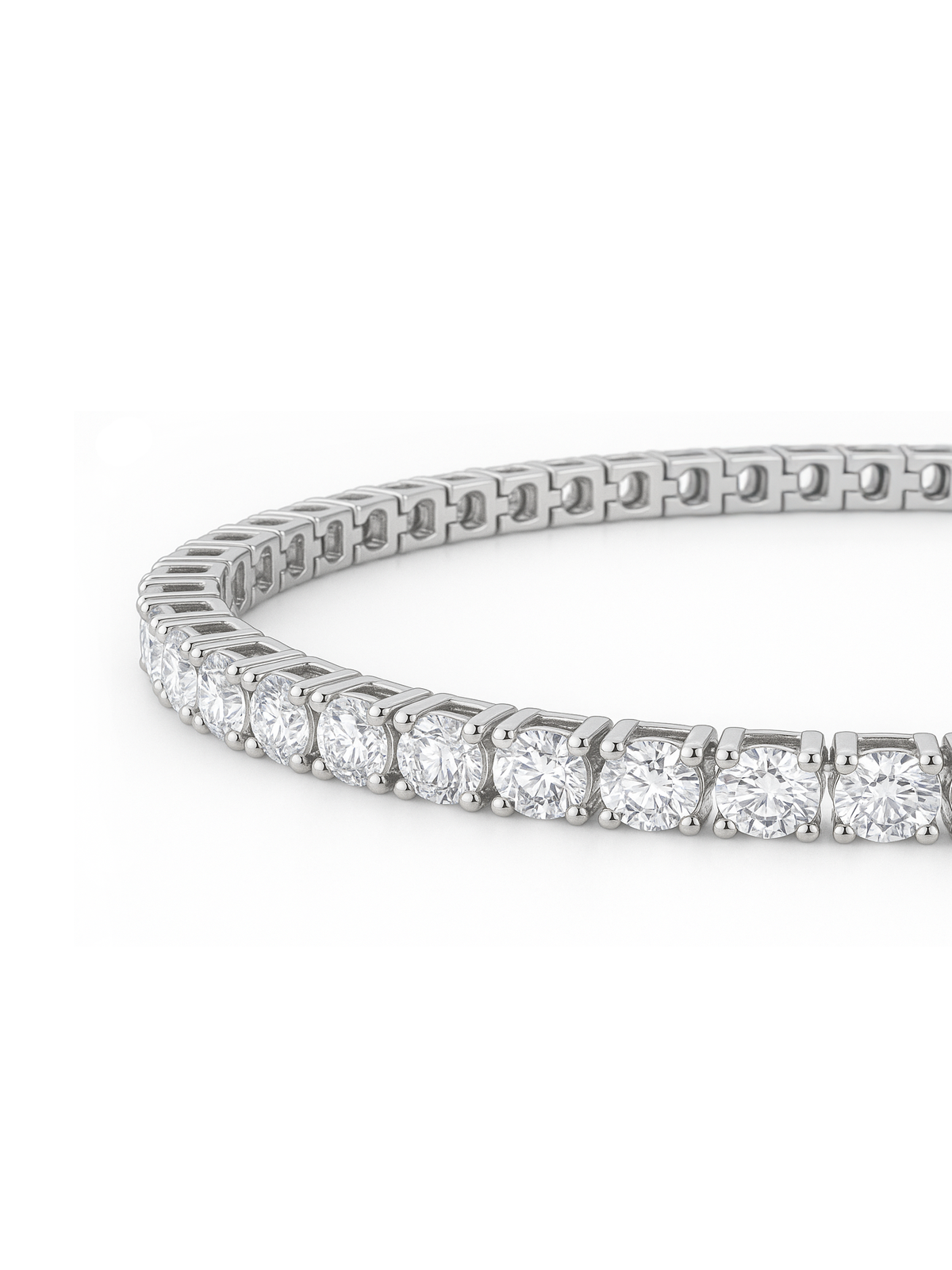 18K White Gold Plated Adjustable Tennis Bracelet