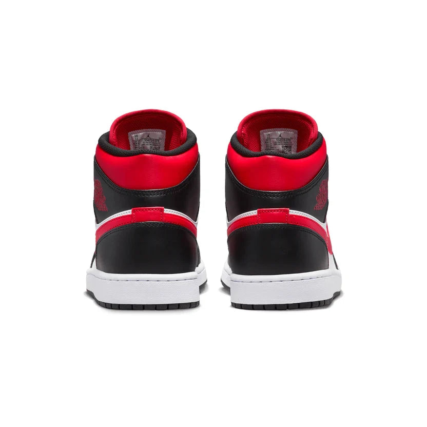 Jordan 1 Mid Black Fire Red Trainers