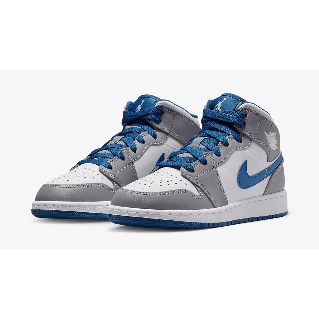 Jordan 1 Mid True Blue Trainers (GS)