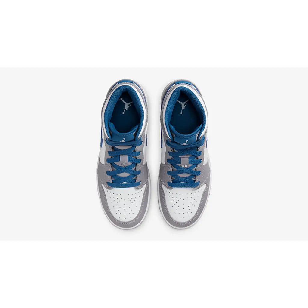 Jordan 1 Mid True Blue Trainers (GS)