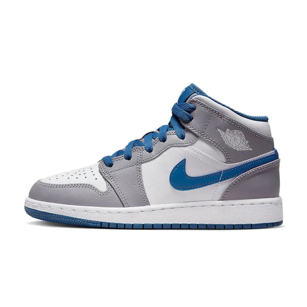 Jordan 1 Mid True Blue Trainers (GS)