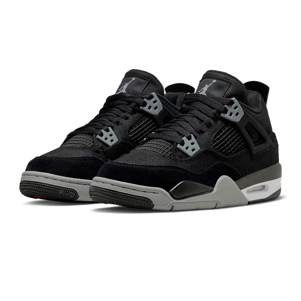 Air Jordan 4 Retro Black Canvas (GS) Trainers