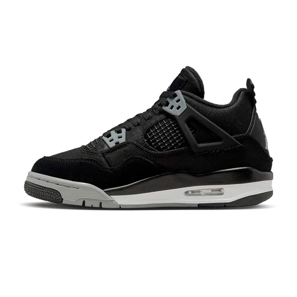 Air Jordan 4 Retro Black Canvas (GS) Trainers