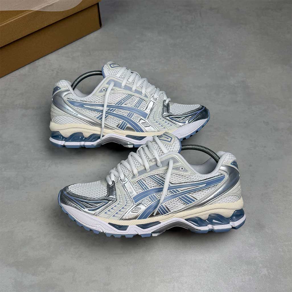 ASICS Gel-Kayano 14 White Light Navy Trainers