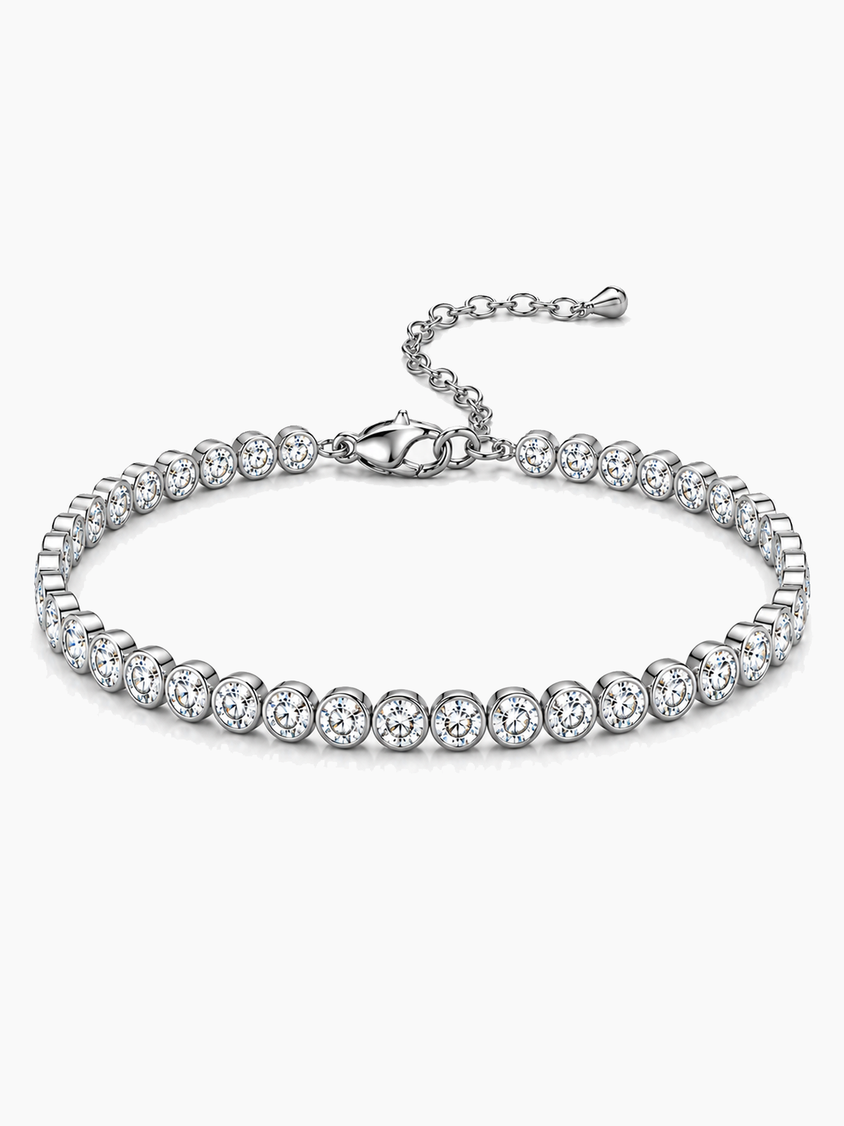 Bezel Tennis Bracelet in Sterling Silver