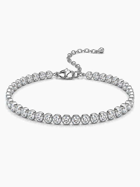 Bezel Tennis Bracelet in Sterling Silver