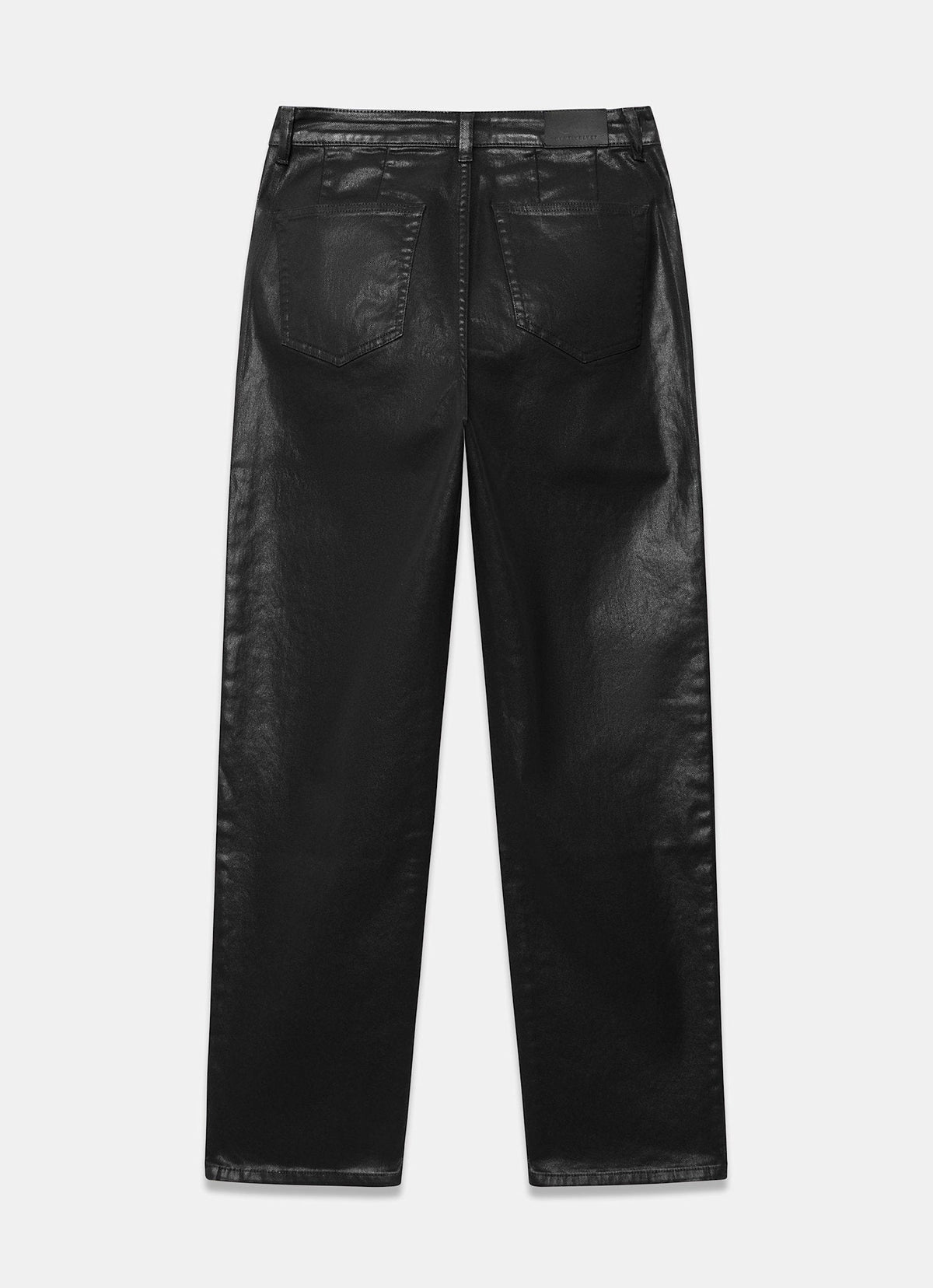 Black Tapered Jeans with Coated Finish