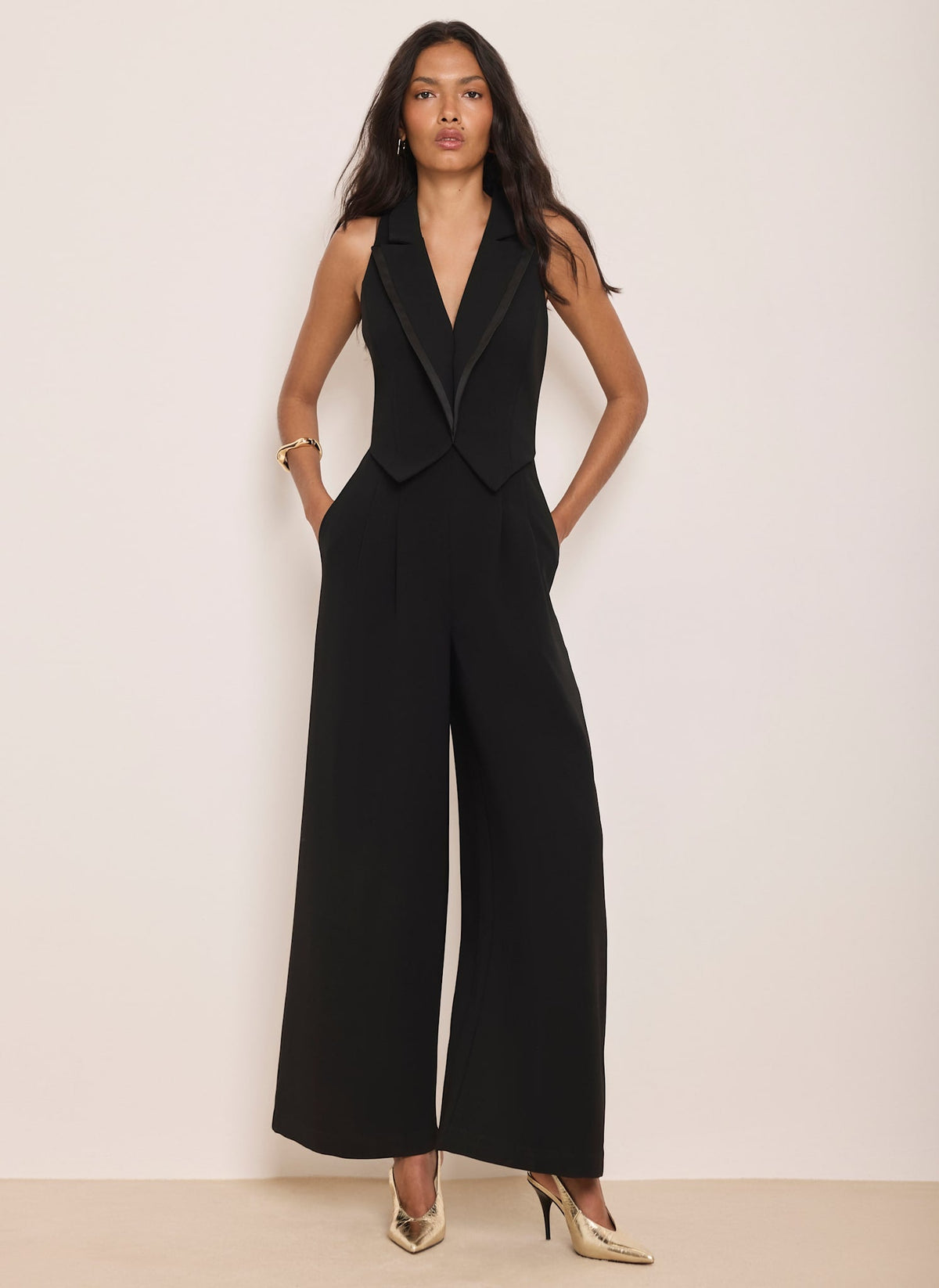 Tuxedo Jumpsuit in Black
