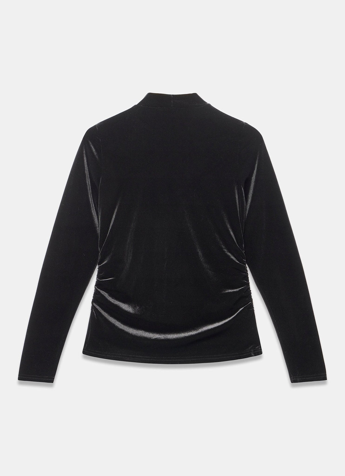 Black High Neck Velvet Top