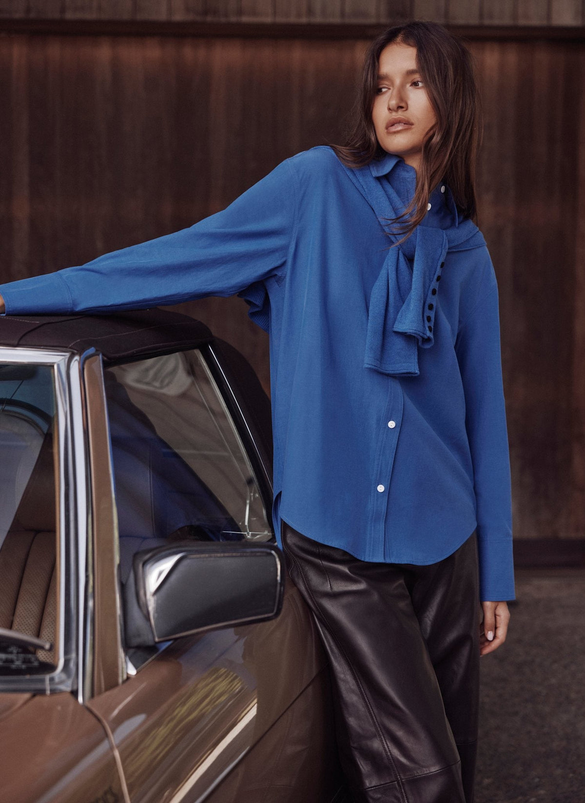 Blue Tailored Shirt in Cotton Blend
