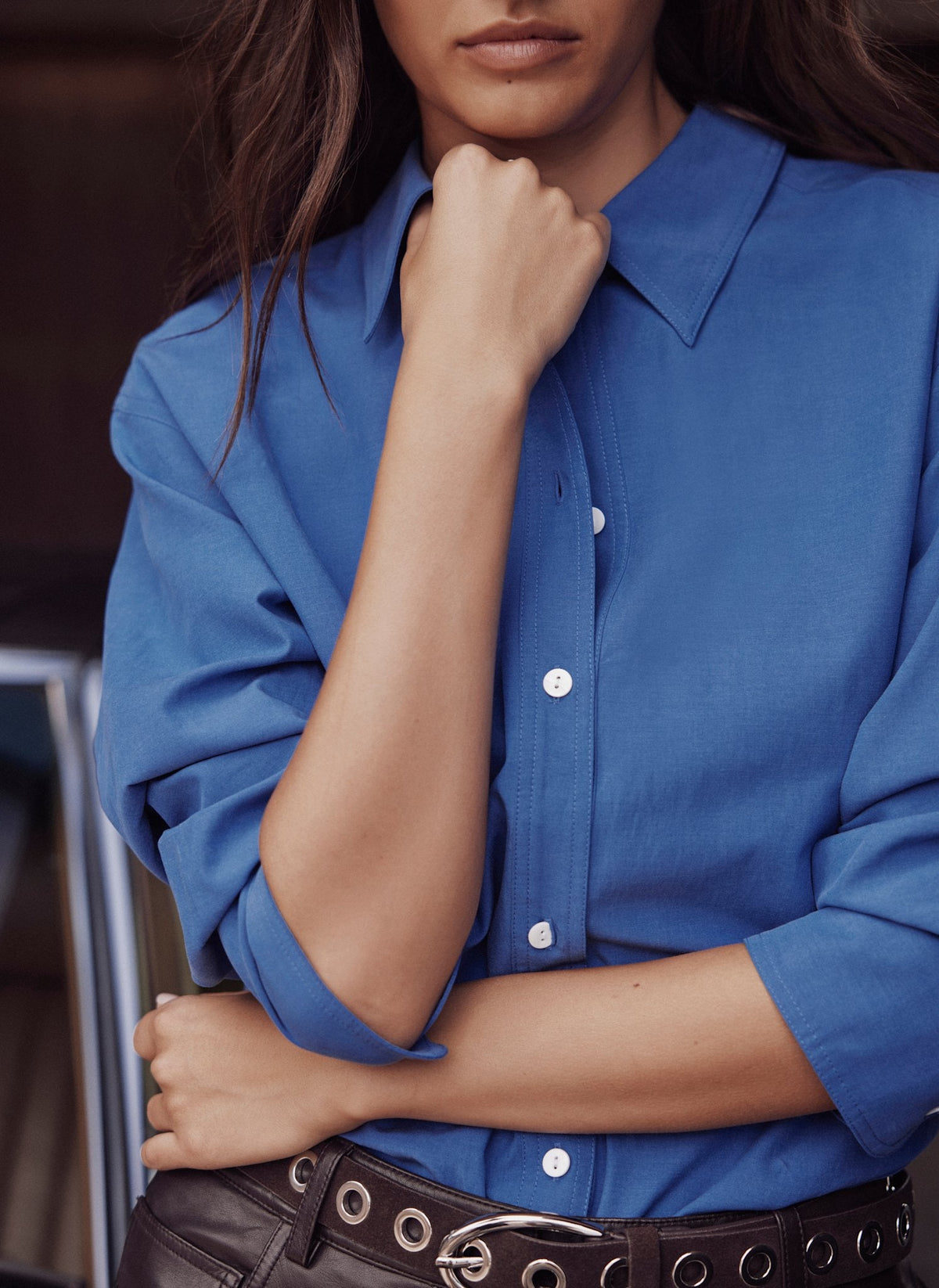Blue Tailored Shirt in Cotton Blend