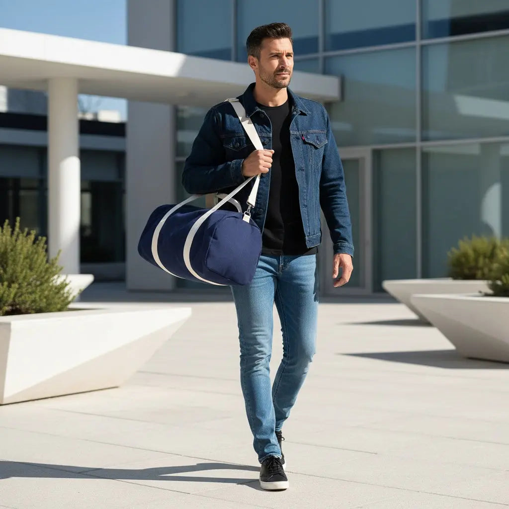 Optew Men’s Canvas Barrel Bag