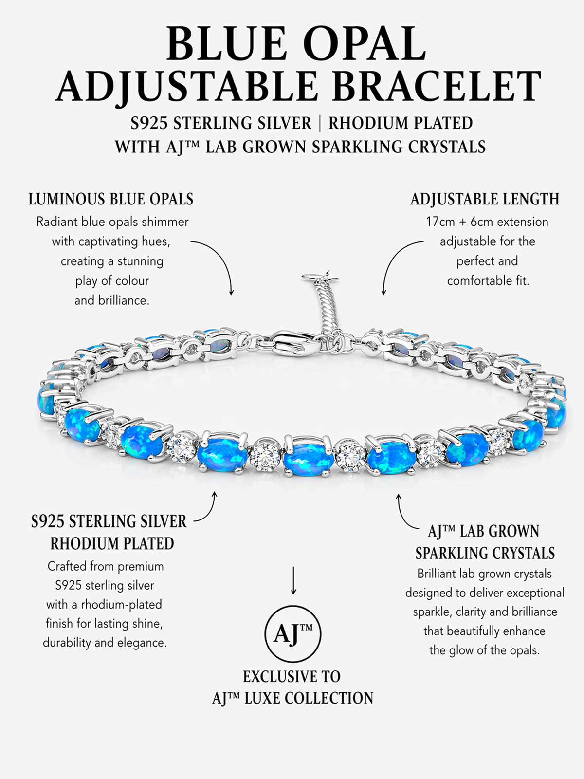 Adjustable Blue Opal Bracelet