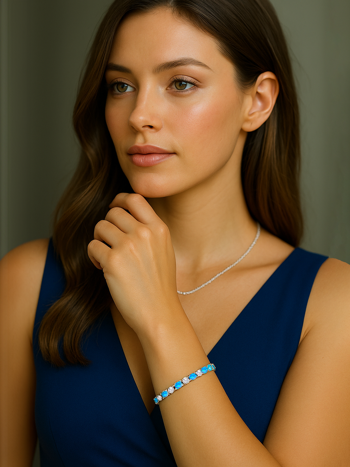 Adjustable Blue Opal Bracelet