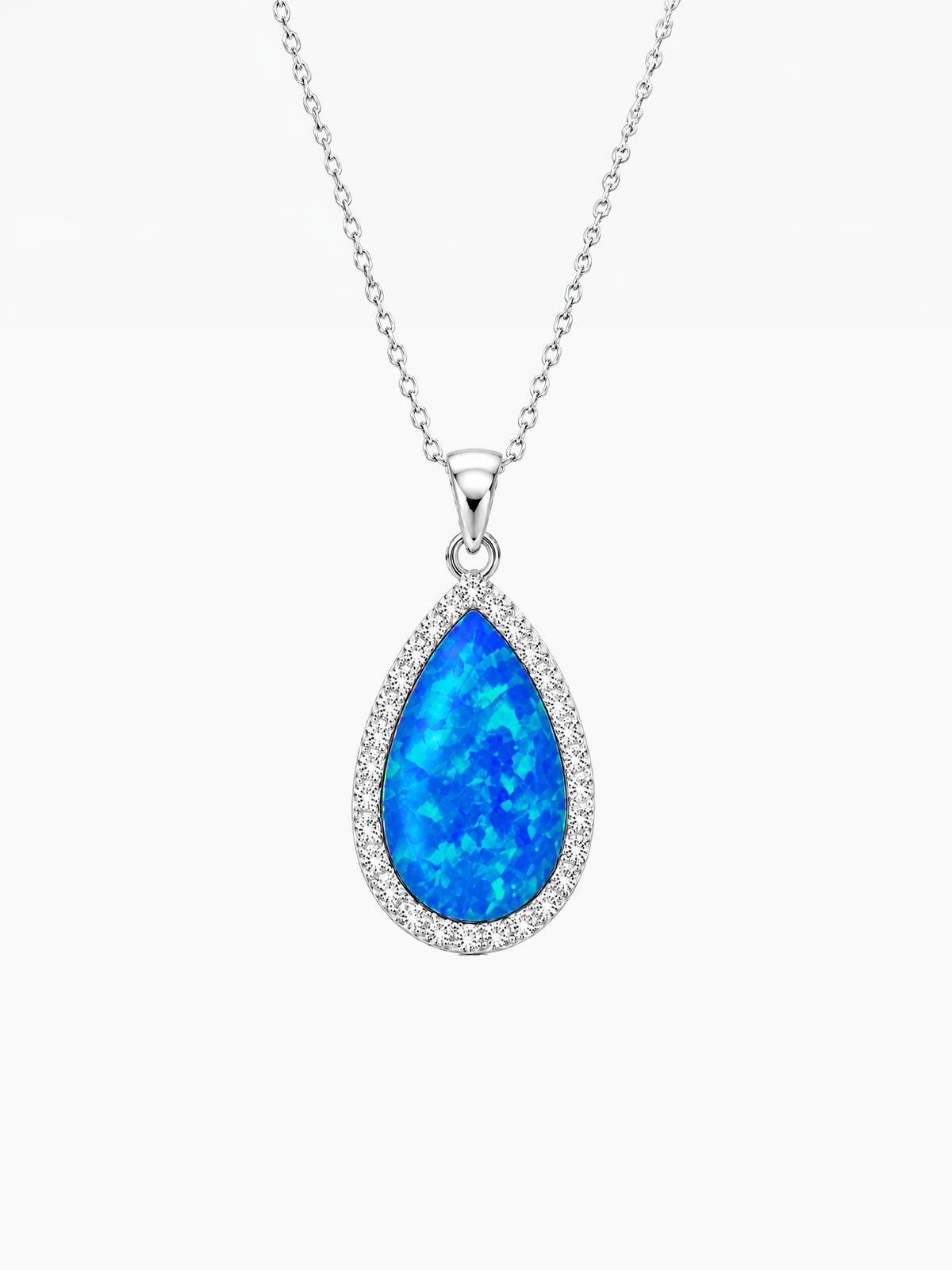 Blue Opal Pendant Necklace, 2ct