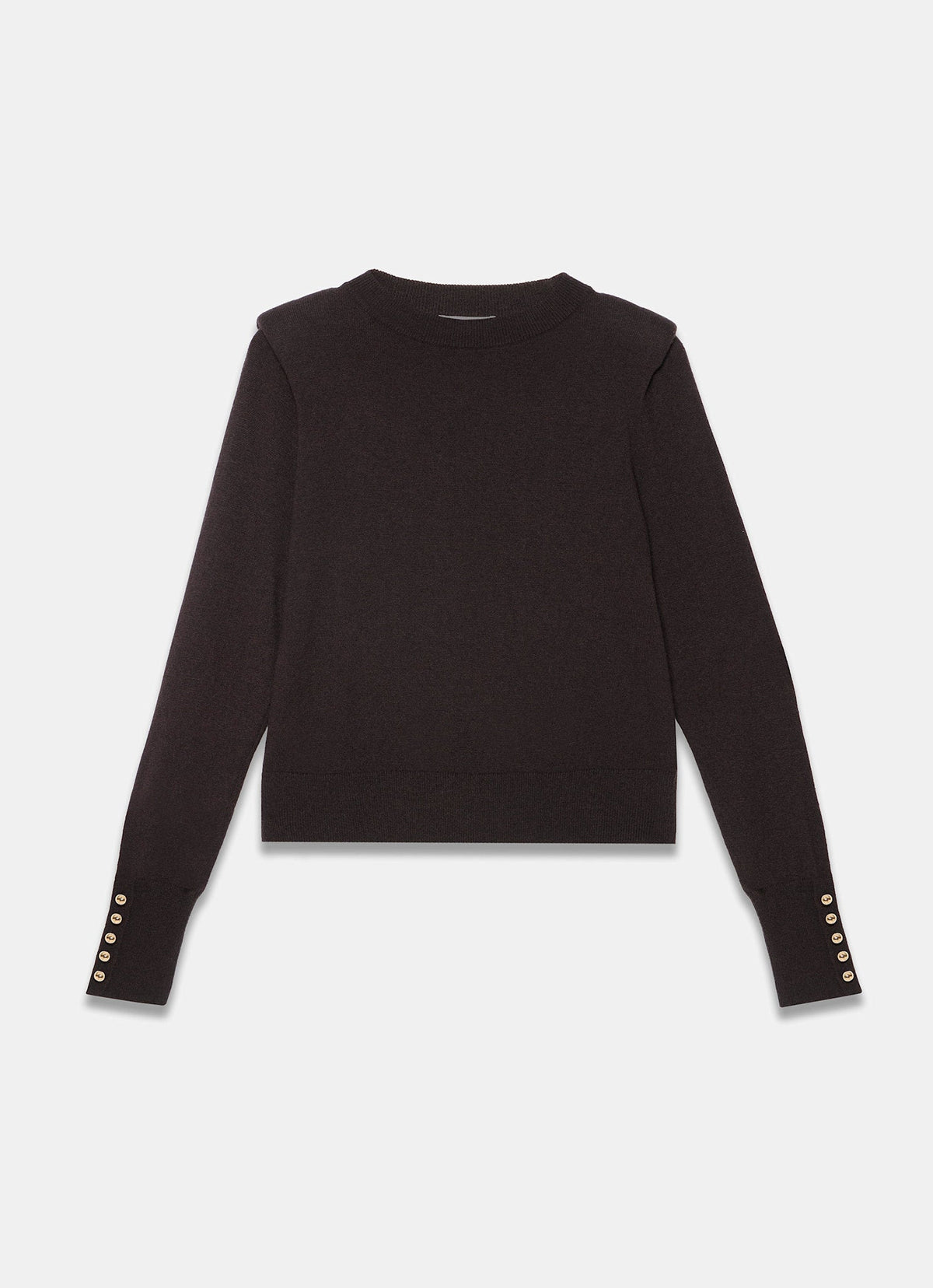 Brown Knit Jumper with Shoulder Pads