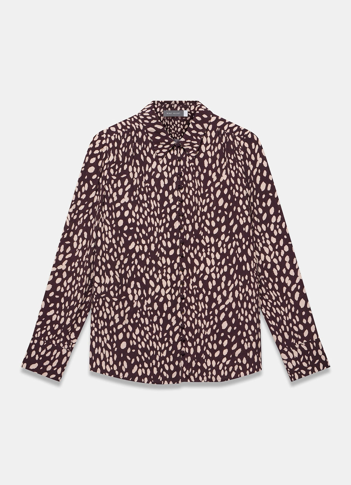 Burgundy Shirt in Animal Print