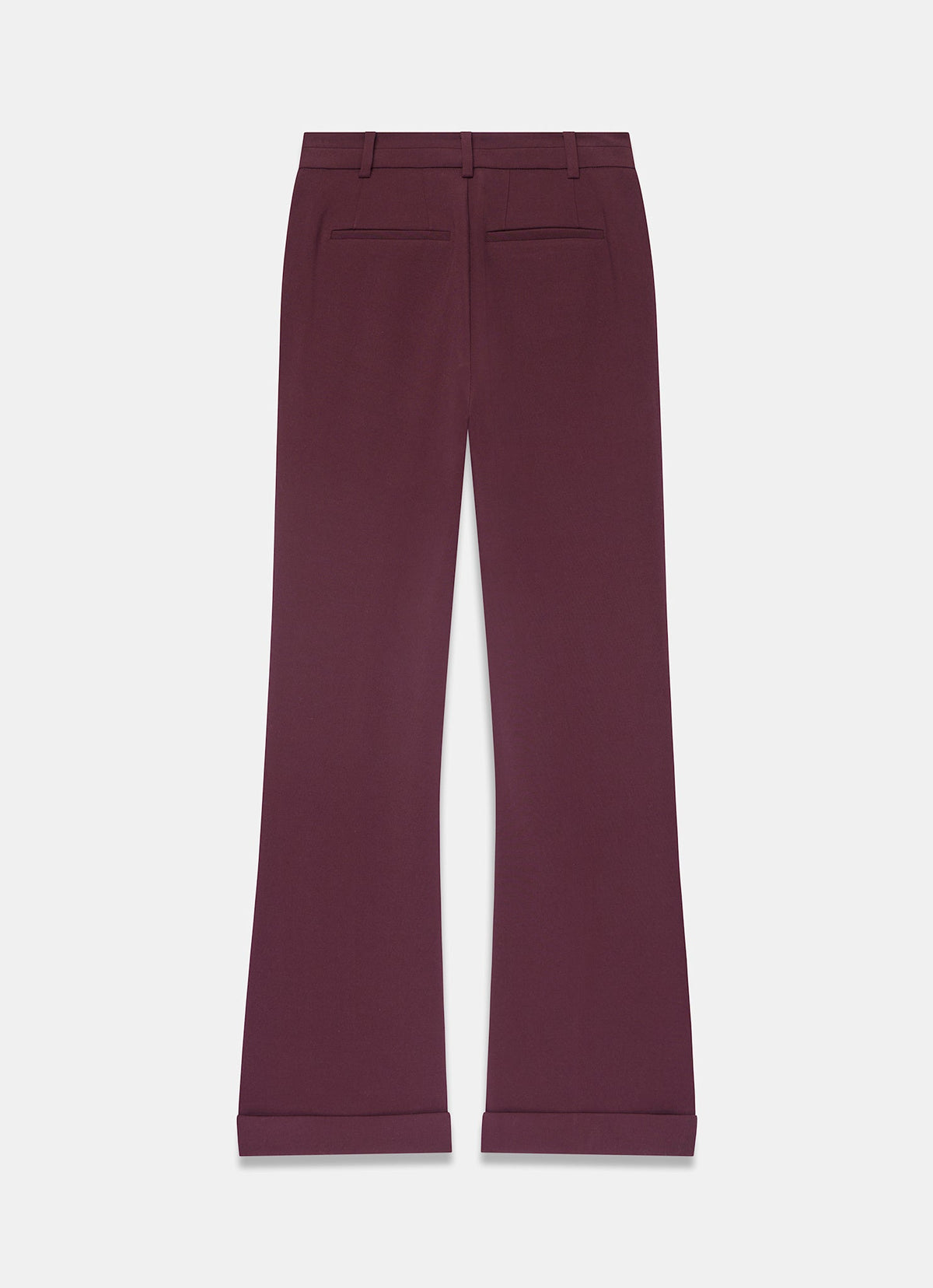 Burgundy Flared Trousers with Pocket Detail