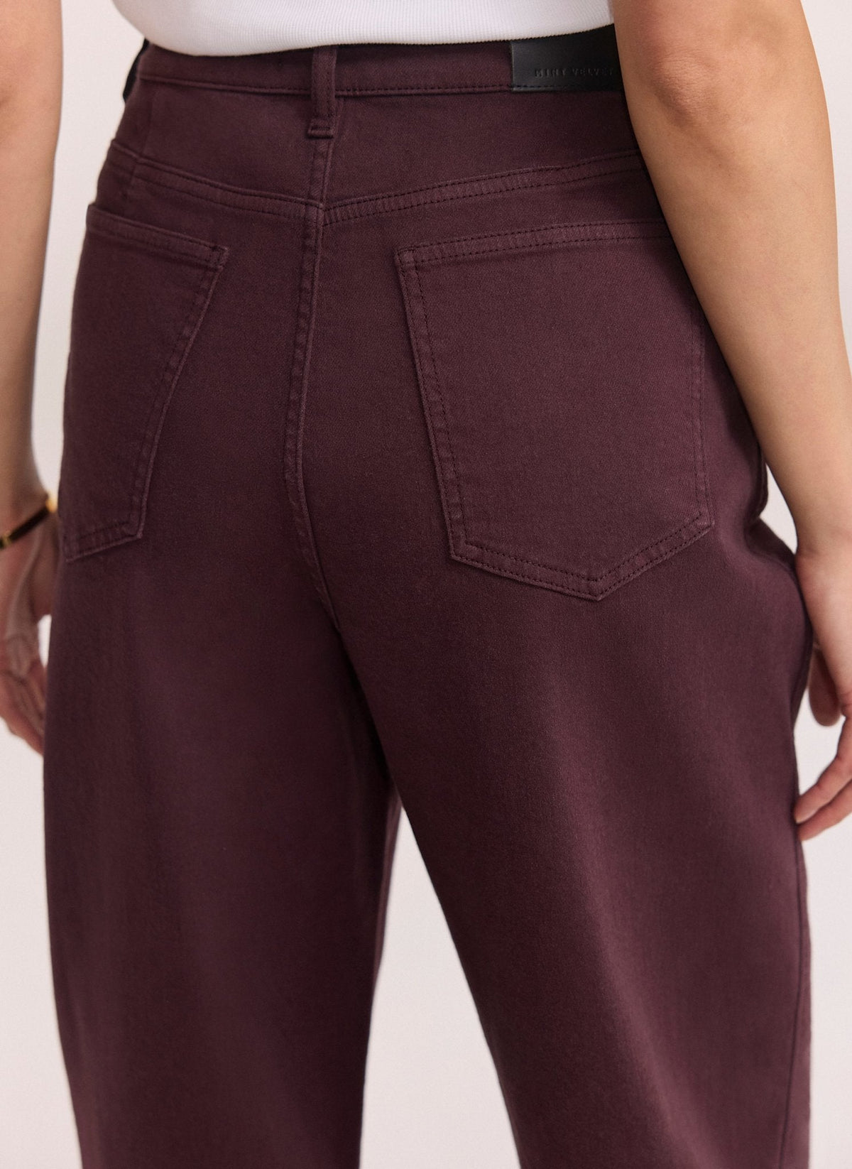 Burgundy Ultimate Barrel Leg Jeans with Relaxed Fit