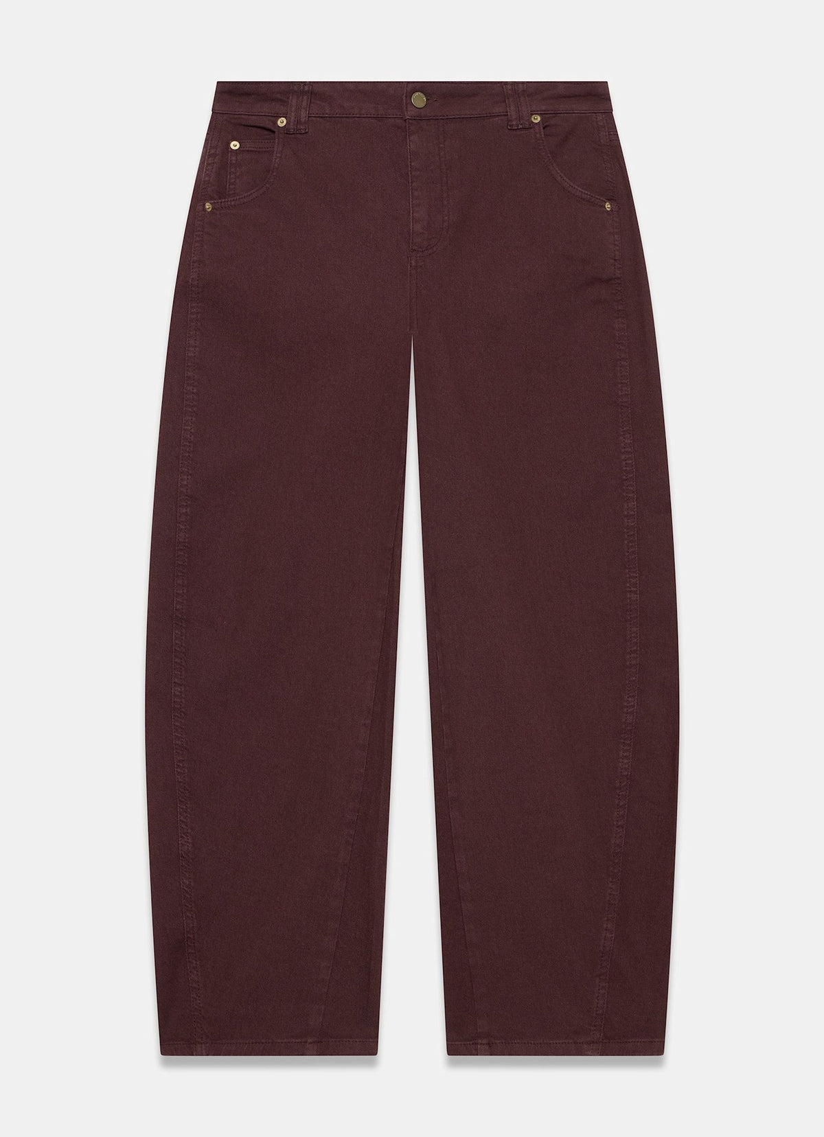 Burgundy Ultimate Barrel Leg Jeans with Relaxed Fit