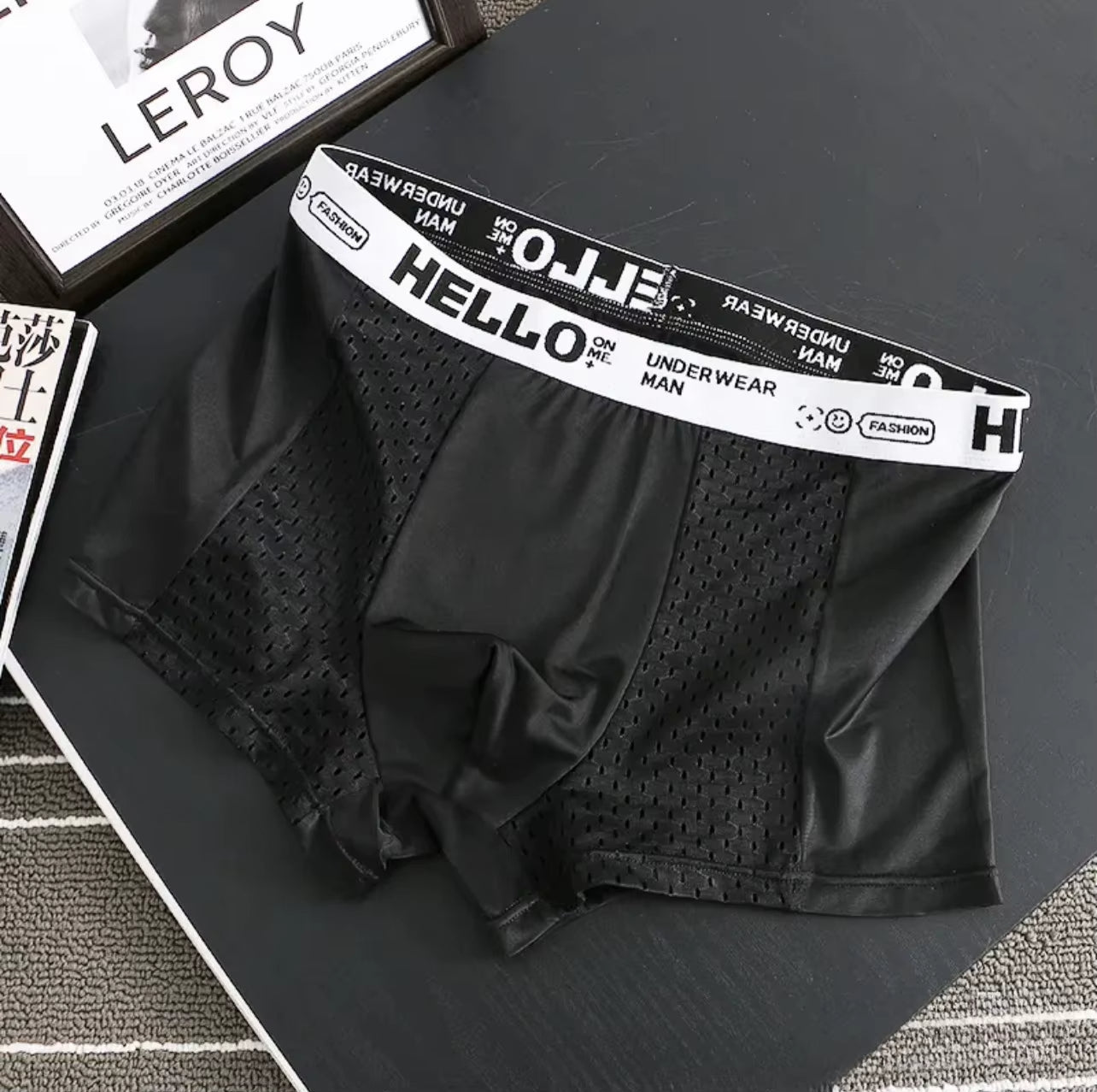 Optew Men Everyday Boxer Briefs Mesh Synthetic Blend