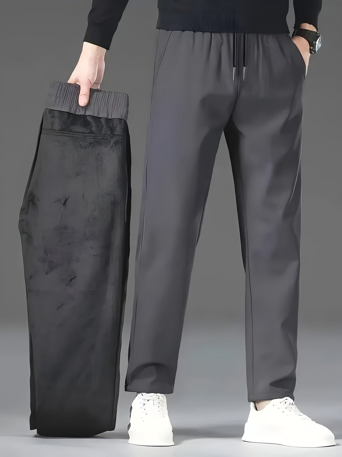 Optew Men's Trousers – Fleece-Lined Water-Repellent