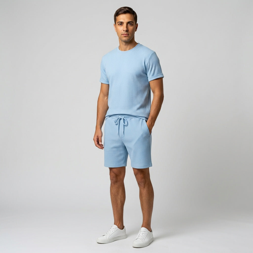 Optew Men’s Knit Lounge Ribbed Set