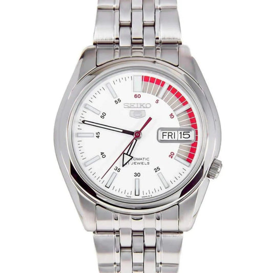 Seiko 5 Automatic White Dial Steel Strap Men’s Wristwatch SNK369K1