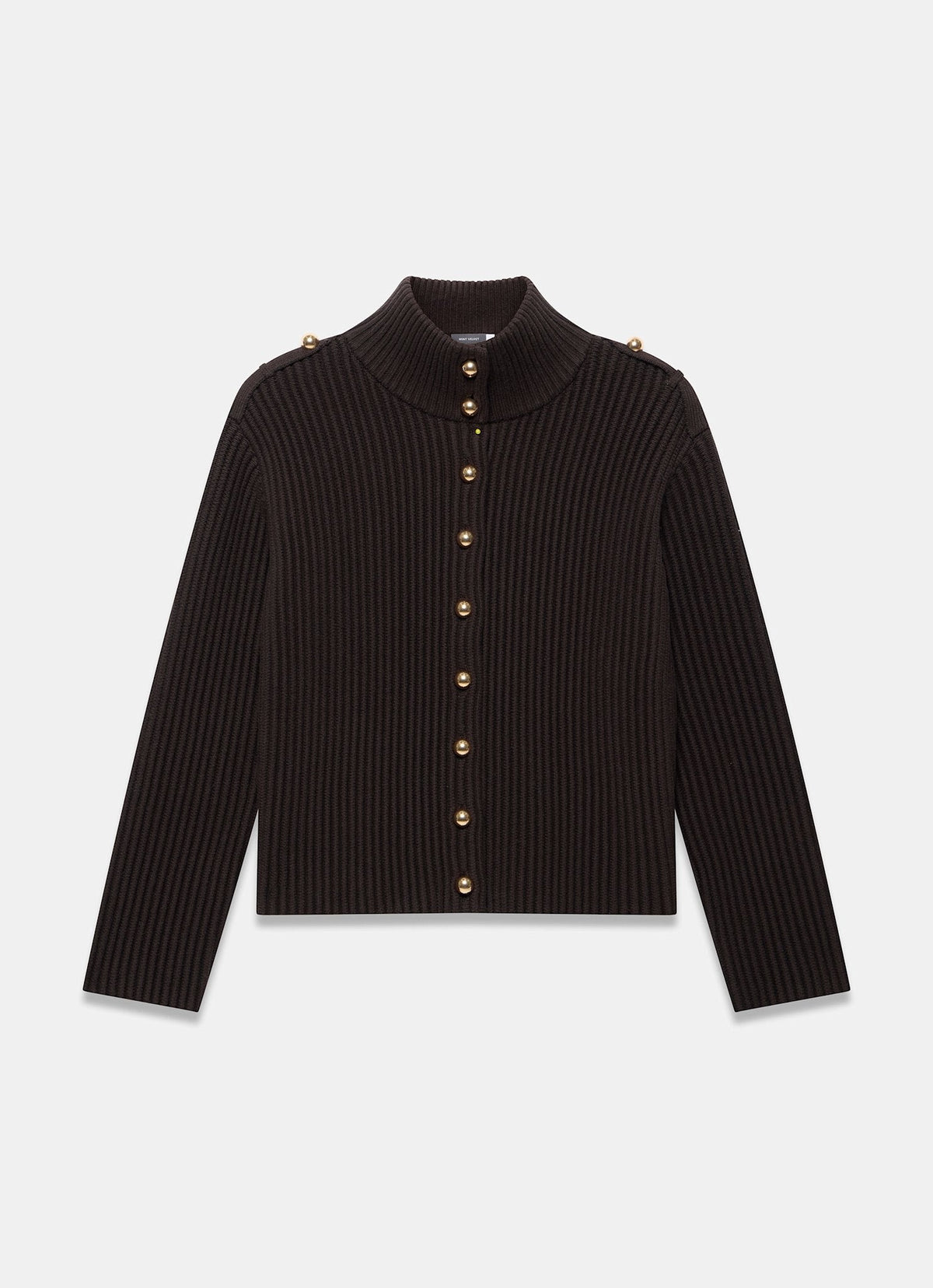 Brown Jacket in Ribbed Knit